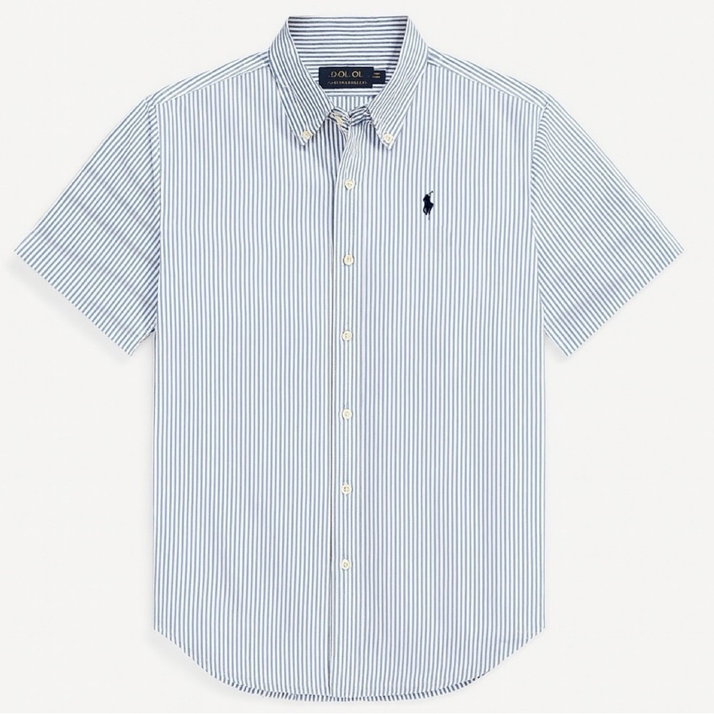 Ralph Lauren Seersucker Short Sleeve Button Down Polo